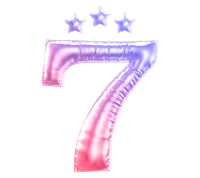 7 year anniversary number gradient png