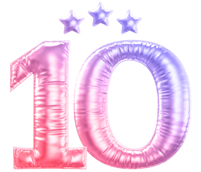 10 year anniversary number gradient png