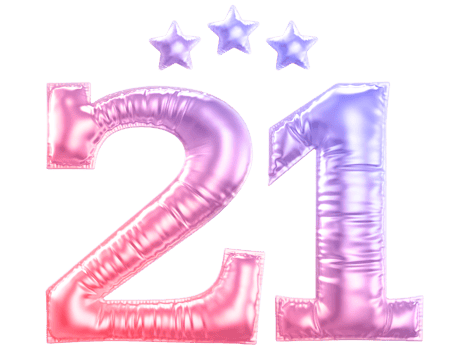 21 year anniversary number gradient png