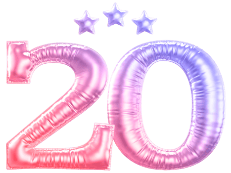 20 year anniversary number gradient png