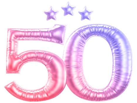 50 year anniversary number gradient png