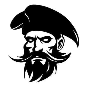 Pirate black vector icon isolated on white background