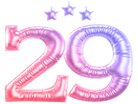 29 year anniversary number gradient png