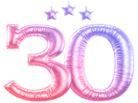 30 year anniversary number gradient png