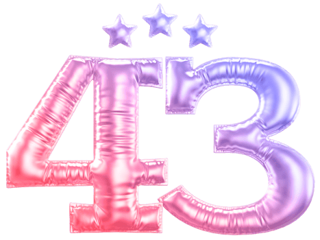 43 year anniversary number gradient png