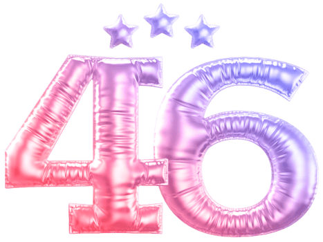 46 year anniversary number gradient png