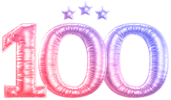 100 year anniversary number gradient png