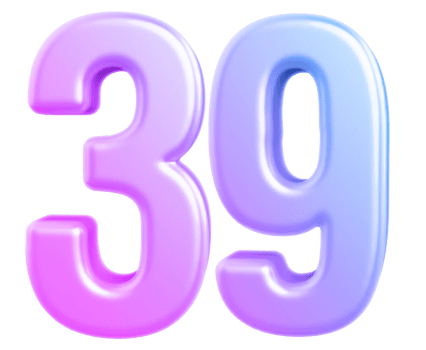 3d number 39 gradient png