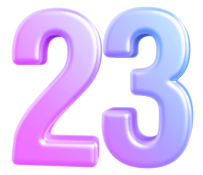 3d number 23 gradient png