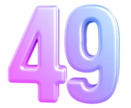 3d number 49 gradient png