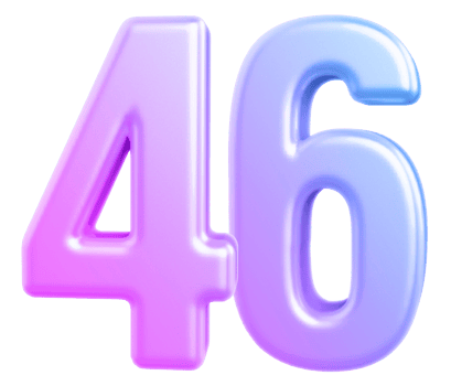 3d number 46 gradient png
