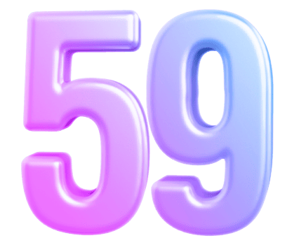 3d number 59 gradient png