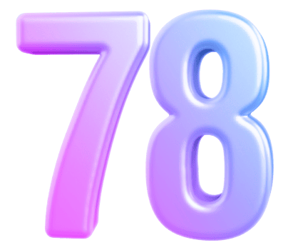 3d number 78 gradient png