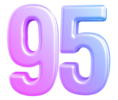 3d number 95 gradient png