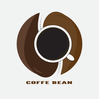simple vector glass coffee bean logo