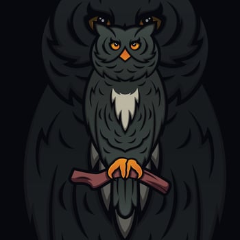 Vector illustration of an impressive looking owl with beautiful eyes