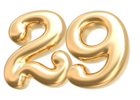Gold 3d Number 29 png