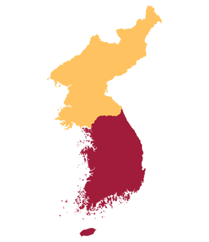 North Korea and South Korea map. Map of Korea. png