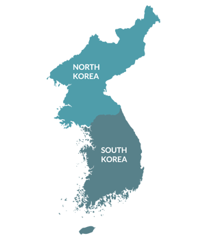 North Korea and South Korea map. Map of Korea. png