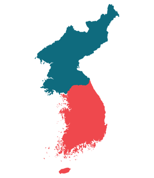 North Korea and South Korea map. Map of Korea. png