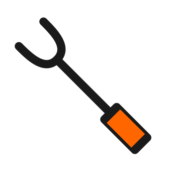 Steak and barbecue fork, steel fork grilling tools png
