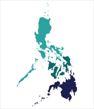 Philippines map. Map of Philippines in three mains regions png