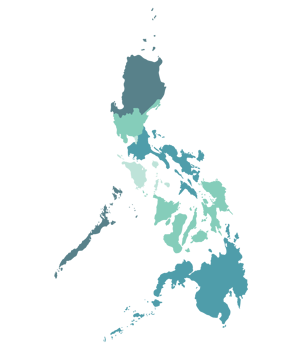 Philippines map. Map of Philippines in eight mains regions png