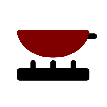 stainless pan on the hob, cooking on a gas stove. Kitchenware utensil and tool at home background png