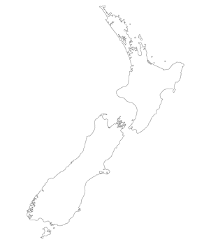 New Zealand map. Map of New Zealand in white color png