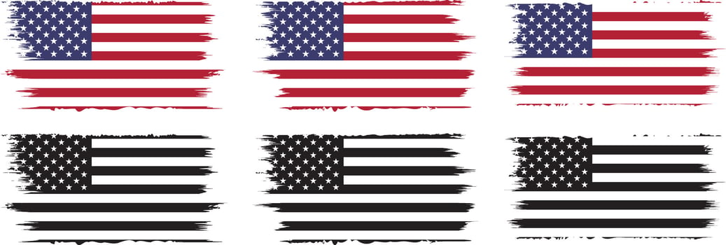 American Flag Silhouette, grunge USA flag set vector, grunge, flag, silhouette, independence, July, 4th of July, 4th July, flag silhouette vector