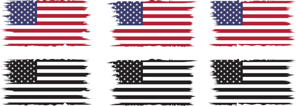 American Flag Silhouette, grunge USA flag set vector, grunge, flag, silhouette, independence, July, 4th of July, 4th July, flag silhouette vector