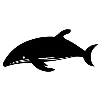 Whale black vector icon isolated on white background