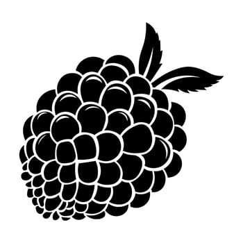 Raspberry black vector icon isolated on white background