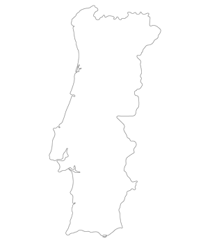 Portugal map. Map of Portugal in white color png