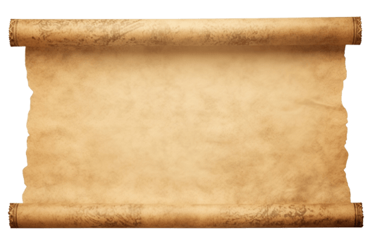 AI generated old parchment scroll on transparent background png
