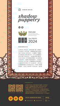 javanese frame border layout template for event poster vector