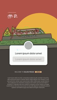 Kulon Progo Yogyakarta culture design layout idea for social media or event background vector