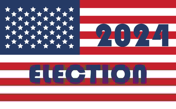 2024 Presidential election day in USA, november 5, card design. Vote for your future vector