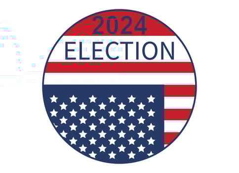 2024 Presidential election day in USA, november 5, card design. Vote for your future vector