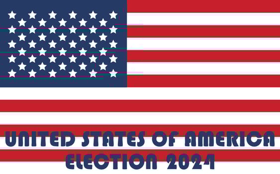 2024 Presidential election day in USA, november 5, card design. Vote for your future vector