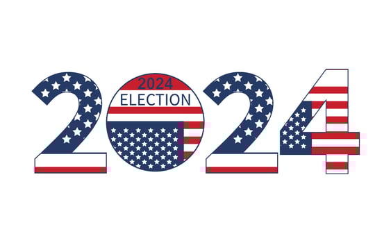2024 Presidential election day in USA, november 5, card design. Vote for your future vector