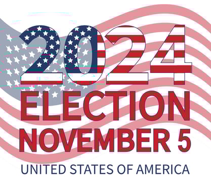 2024 Presidential election day in USA, november 5, card design. Vote for your future vector
