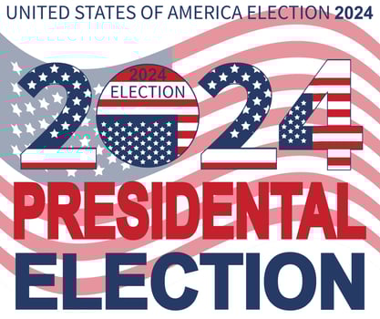 2024 Presidential election day in USA, november 5, card design. Vote for your future vector