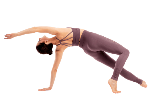 Young beautiful yoga sports woman is posing in studio, isolated png