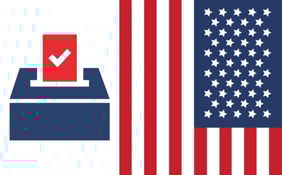 2024 Presidential election day in USA, november 5, card design. Vote for your future vector
