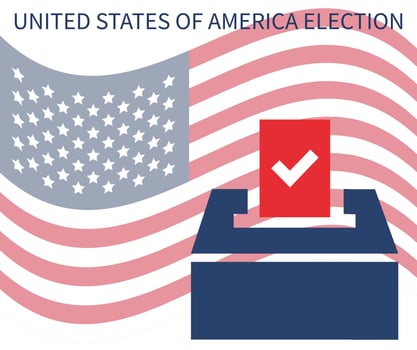 2024 Presidential election day in USA, november 5, card design. Vote for your future vector