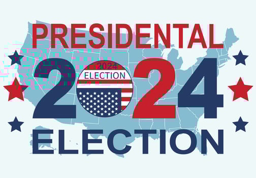 2024 Presidential election day in USA, november 5, card design. Vote for your future vector