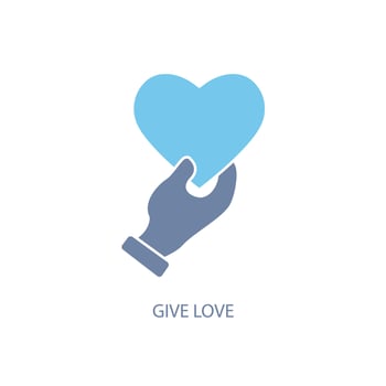 give love concept line icon. Simple element illustration. give love concept outline symbol design. vector