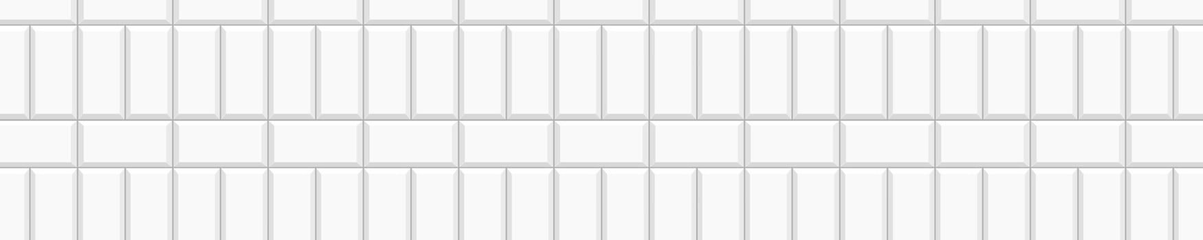 White crosscatch or basket weave tile horizontal background. Stone or ceramic brick metro wall seamless pattern. Kitchen backsplash or bathroom floor texture vector