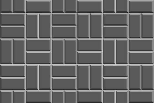 Black basket weave tile seamless pattern. Stone or ceramic brick wall background. Kitchen backsplash or bathroom floor texture. Outdoor or indoor mosaic decoration vector